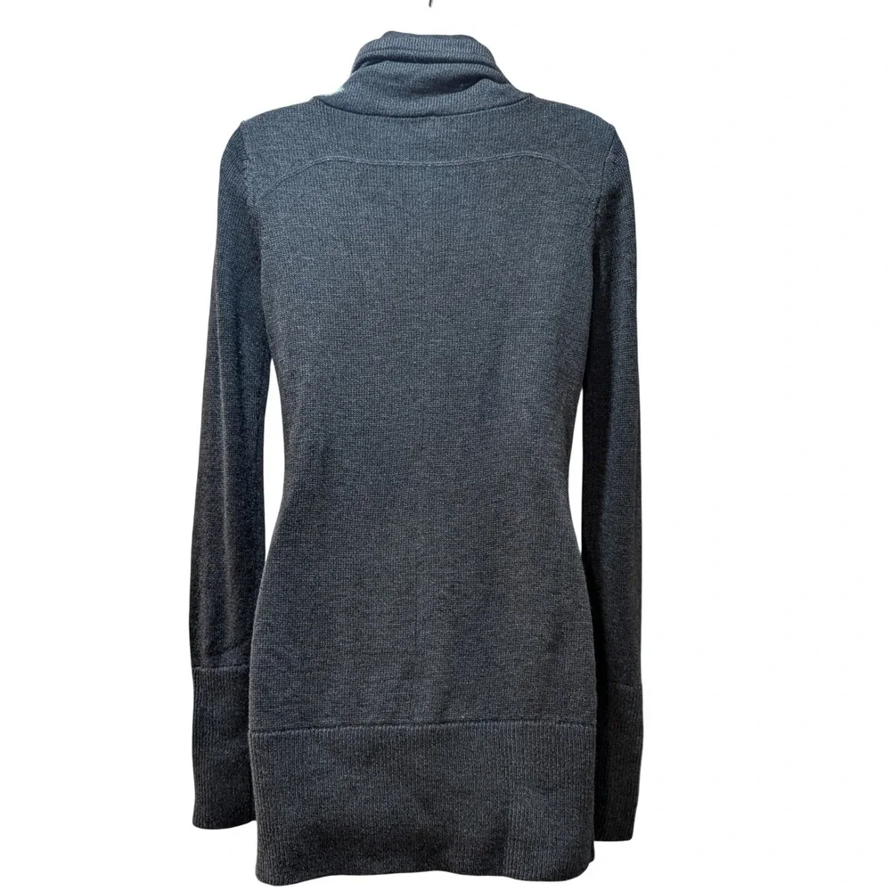 Dakini Charcoal Gray Cowl‎ Neck Zip Pocket Tunic Sweater Womens XS Wool Blend - Picture 6 of 8